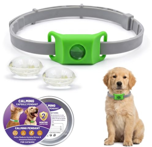 Collier Anti Puces pour Chien et Anti Tiques, Répulsif Naturel aux Huiles Essentielles avec 2 Capsules de Recharge, Collier Chien Réglable 63,5cm Étanche pour Grand Moyen Petit Chien