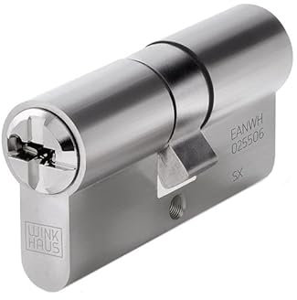 WINKHAUS keyTec N-Tra Doppelzylinder | 45-50 mm | Schließ-Zylinder mit Aufbohrschutz, Pickingschutz, Not- und Gefahrenfunktion | Patentschutz | 5 Schlüssel & Sicherungskarte | Einzelschließung