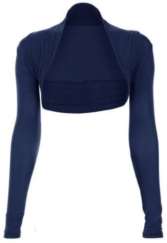 R&N FASHIONS – Women's Ruched Sleeve Bolero Shrug| Open Front Cropped Cardigan Jacket| Stylish, Casual and Dressy Outfits(Navy Blue, 12-14)
