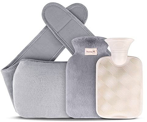 Bouillotte avec housse - Bouillotte Vegena - Ceinture de lit - En caoutchouc moelleux - Pour enfants et adultes - Pour le cou, les épaules, le dos, les jambes - Réchauffement de la taille