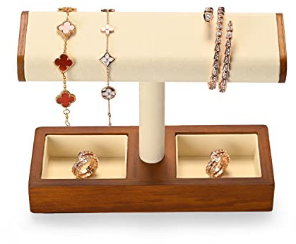 Oirlv Multifunzionale In Legno Massello T-Bar Portagioie Per Organizer Gioielli Orologio Bracciale Collana