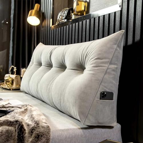 Générique Coussin de Lecture Compensé Triangulaire Oreiller pour Tête de lit Coussins Longs pour Canapé Repos de lit Coussin Cale pour Lire se Détendre Regarder la Télévision Chambre,D,60x20x50cm