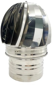 Sombrero Chimenea Giratorio de Acero Inoxidable, Sombrero Extractor de Humo Giratorio para Chimeneas, Campanas y Estufas (200mm)