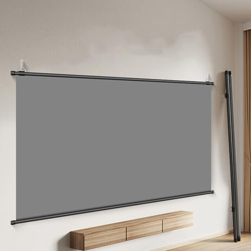Dra ner manuell projektorskärm, stöd främre bakre projektionsvägg/takmonterad, bärbar projektorskärm perfekt för hemmakontor teater TV (152 cm (60 tum)