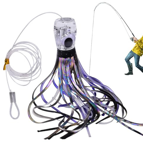 Esche da alla traina, Simulazione di calamari, esche da a traina, esche morbide e basse, realistiche per pesce gatto, kayak surf mosca ghiaccio