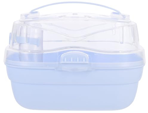 DIYEAH Caja Transportín para Hámster de Plástico Resistente y Portátil Jaula Pequeña para Animales Pequeños como Erizos con Diseño Transpirable y Seguro para Viajes