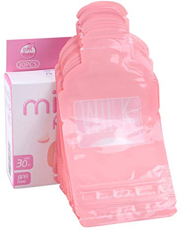 VELATEMOR Bolsa de Leche en Polvo Portátil de Alta Calidad a Prueba de Humedad, Bolsa de Almacenamiento Duradera Reutilizable para Alimentos para Bebés, Rosa 30 Piezas, 60 Piezas para Mamás en (30