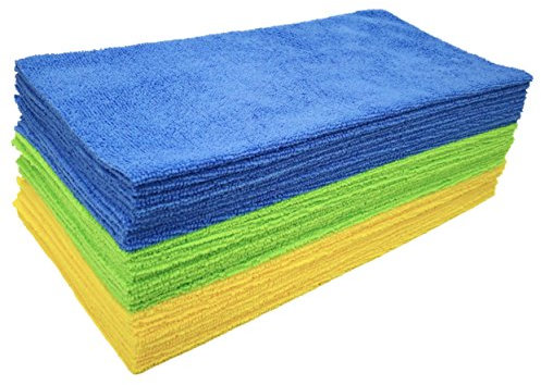 Polyte - Mikrofaser-Reinigungstücher - ultraschallgeschnitten - Blau, Grün, Gelb - 35 x 35 cm (36)