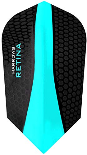 Harrows Retina Dart Flights - Aqua - 100 Micron - Slim Shape - 5 Sets (15 Flights)
