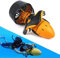 Wan&ya Elektrischer Unterwasser-Scooter, 300 W, elektrischer See-Dual-Speed-Wasserpropeller, Tauchen, Tauchen, Tauchen, Schnorcheln, Equiment für Wassersport