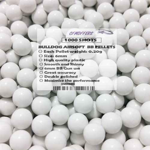 CFMOFFERS Airsoft BB Pellets 6mm Plastic Balls High Grade Paintball Smooth Shinny Highly Polished Shooting Pellets Yellow Whit 0.12g 0.20g 500/100/2000/5000
