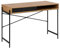 Amazon-Marke: AC Design Furniture, Schreibtisch mit Schiebetür und offenem Aufbewahrungsfach, Rechteckig, Schwarzesche, 110 x 50 x 75 cm