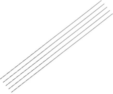 sourcing map 5 Pcs 0.5mm Mini Micro Twist Drill Bits, High-Speed Steel Straight Shank Extra Long Drill Bit 80mm for Aluminum Alloy
