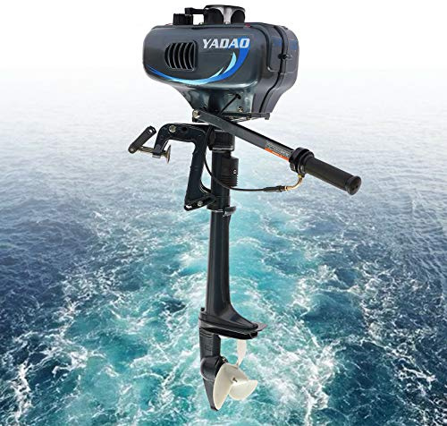 Outboard Boat Engine Motor 49CC 2 Stroke 3.5HP Petrol Boat Engine Outboard Motor Inflatable Boat Engine Dinghy Kayak 12km/h (Four Persons) CDI Boat Motors Boat Engines & Motors