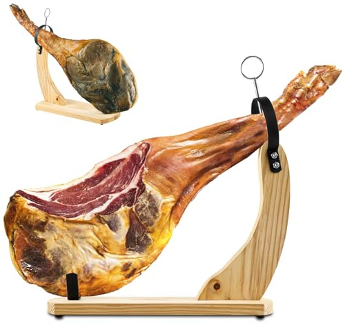 Ham Stand Wooden Ham Holder with Non-Slip Pads Professional Prosciutto Carving Stand Stable Sturdy Ham Rack for Carving Spanish Hams and Italian Prosciutto 38x17x43 cm ○