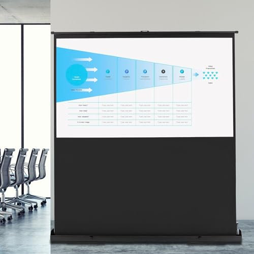 Pantalla Proyector Enrollable 80 Pulgadas, 16:9 Pantalla de Proyector Portátil, Pantalla Led Publicidad Exterior películas en Interiores y Exteriores, Fiestas en el jardín, Negocios