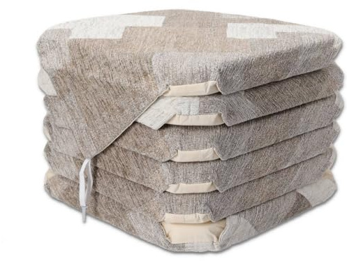 Casatessile Cuscino coprisedia Imbottito con Alette STYLO Cuscino Sedia Cucina Sfoderabile - Tortora, Set 6 PCS