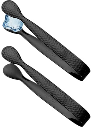 Pinze per ghiaccio – Pinze da portata per uso alimentare, 10,9 cm, in acciaio, set di 2 strumenti per afferrare il ghiaccio per dessert