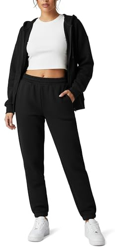 Smith & Solo Pantalon de jogging pour femme – Coton pour femmes, pantalon de sport d'hiver, pantalon de fitness taille haute, pantalon de survêtement long, pantalon de jogging, pantalon d'entraînement