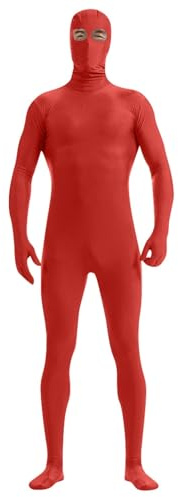 Generisch Body de cuerpo completo para hombre, mono de cuerpo completo para adultos, segunda piel, cara abierta, cosplay, mono de cuerpo entero, para mujer, hombre, disfraz de Slenderman, Halloween