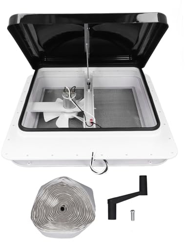 plplaaoo Kit de remplacement réversible pour ventilateur de toit de camping-car 12 V avec pales de 6 pouces, installation facile, résistant aux UV, pour remorque de camping-car, salle de