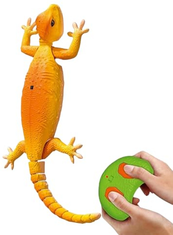 Njidher Gecko Radiocommandé Lézard Robot Télécommandé Rechargeable Gecko Télécommandé Qui Grimpe Au Mur Et Plafonds Lézard Robot Jouet Cadeau Anniversaire pour Garçons Filles