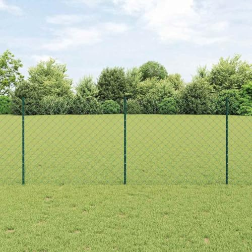 Recinzione per cani per esterni, recinzione in rete metallica, recinzione esterna, recinzione per cortile, recinzione con palo verde, 1 x 25 m, in acciaio per balcone, area ricreativa pubblica