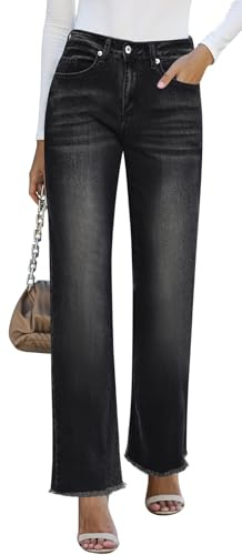 Bdwinz Womens Wide Leg Jeans Casual High Waisted Straight Denim Pants with Pockets