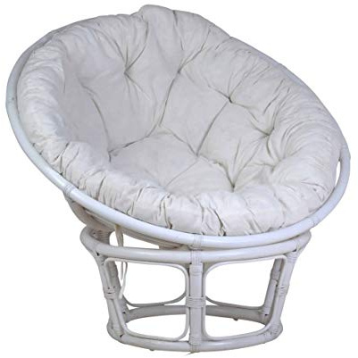 MiaMöbel Sessel 'Papasan' weiß, Ø 100 cm