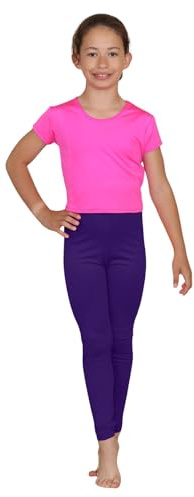 Hamishkane Leggings för flickor, premiumkvalitet, flickleggings, snygga, hållbara och funktionella gymnastikleggings, flickor, idealiska stretchiga smala sommarleggings för flickor, Lila, 11-12 År