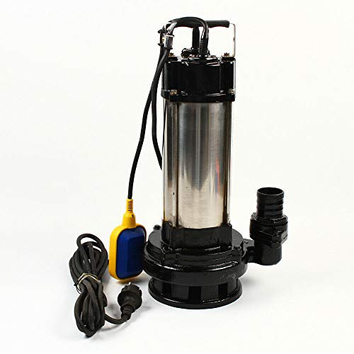 Abwasserpumpe 1500W Schmutzwasser Tauchpumpe Baupumpe Schmutzwasserpumpe 36000 L/H Fördermenge für Wasser wie Seewasser Brunnenwasser usw