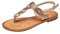 JOMIX Sandales Femme Sandales Plates Femme avec Tressées en Cuir, Boucle Réglable, Semelle Antidérapante, Idéales Pour L'Été Voyage Piscine Plage, B Or rose, 37 EU