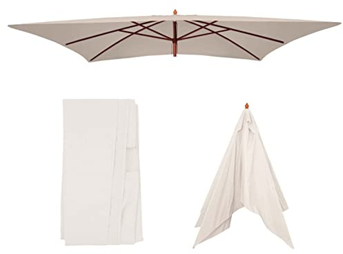 Mendler Telo copertura ricambio per ombrelloni rettangolari Florida 300x400cm - avorio
