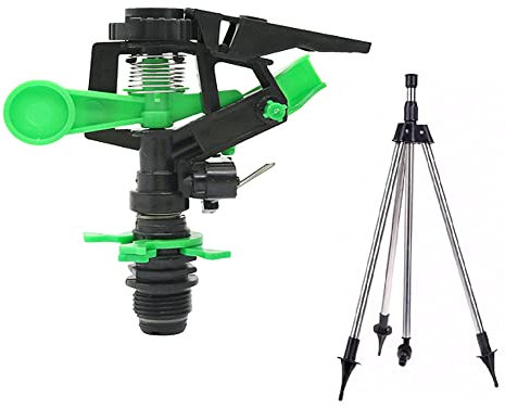 Arrosage Professionnel agricole sectoriel 1/2 + trépied de Porte d'arrosage d'arrosage avec Variation de Rotation en Fonction de la Pression. Cébit de 1,5/2,3 L/Min. Distance 10-14 m