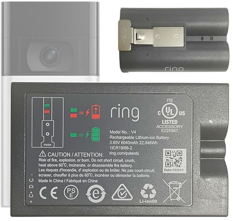 Aousavo V4 Ring ersatz akku Kompatibel mit Video Doorbell 2 3 4, Video Doorbell 3 Plus,Stick Up Cam Akku (2nd & 3rd Gen) and Spotlight Cam