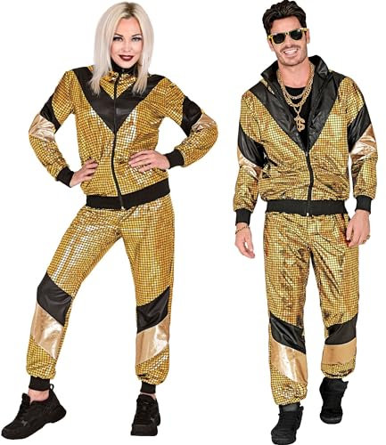 W WIDMANN MILANO Party Fashion - Kostüm Trainingsanzug, Disco-Style, 80er Jahre Outfit, Jogginganzug für Karneval & Party