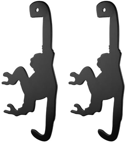 NiceLand 2 Pezzi Porta Banane, Scimmia Supporto della Banana, Gadget Cucina Divertenti Portafrutta da Cucina, Gancio in Metallo per Frutta Portafogli Portachiavi (Nero)