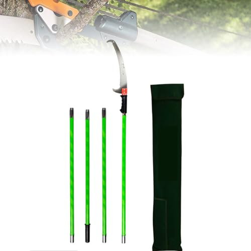 PLABNK 4M/13.1FT Extendable Pruning Saw, Telescopic High-altitude Pruning Shears, Electrically Insulated High Branch Saw for Trimming Branches And Leaves,Green