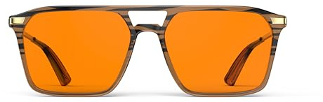 Goiteia Gafas bloqueo de luz azul al 100% naranja - Gafas de juego con tinte ámbar para un mejor sueño, alivio de la fatiga ocular y sensibilidad a la luz