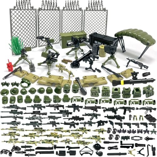 Felicify Set di Armi Militari, 171 Pezzi WW2 Armi Militari, Soldatini Giocattolo Militari, Set di Giocattoli Pacchetto Moderno Dell'Esercito, Regalo di Compleanno per Fans