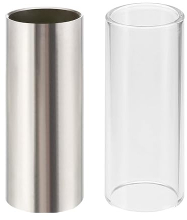 Glass Slide 2 Pieces Stainless Steel Slide Finger and Knuckle Slide Guitar Slide Guitar Slides for Electric Guitar,Guitar & Gear Accessories （6cm）