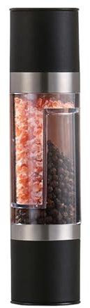 Salero y pimentero, molinillo de pimienta negra - Molinillo de pimienta Molinillo de sal de doble cabezal | Molinillo de pimienta, botella de condimento portátil para pimienta negra, sal, sésamo