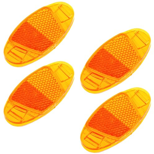 flintronic 4 Piezas Reflectores de Ojos de Gato, Reflector de Bicicleta, Reflectante Bicicleta y Moto, Accesorios de Seguridad para Bicicleta de Carretera, MTB, E-Bike(Naranja)