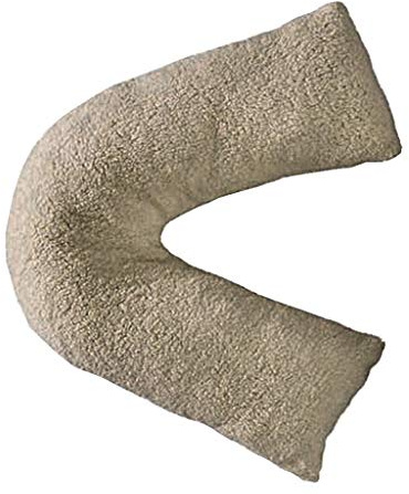 HOMES-LINEN Teddy Bear Fleece V Shaped Pillow Case Cover Nursing Pregnancy Maternity Orthopaedic Support (Beige)