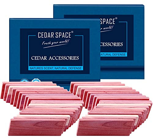Cedar Space Cedar Blocks for Clothes Storage, 32 PCS Cedar Chips Wood Plank