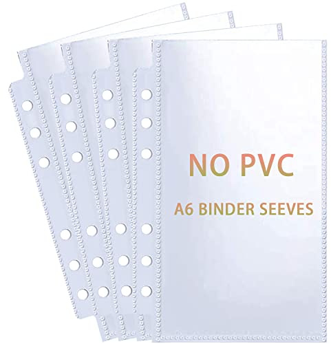 Paquete de 40 fundas protectoras de 80 bolsillos para carpetas A6 de 6 anillas, protector de hojas A6 de doble cara para hojas de presupuesto, colección de divisas, foto de 3,5x5 pulgadas