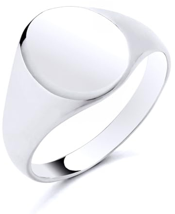 925 Sterling Silver Oval Signet Ring size K L M N O P Q R S - MEN'S or LADIES (L)
