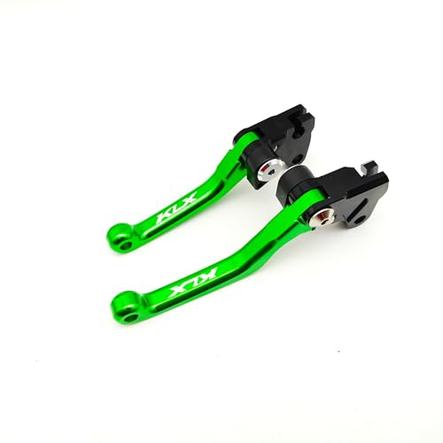 OEM Replacement Brake Clutch Levers for Kawasaki KLX110 (2002-2025) | KLX110L (2010-2025) CNC Aluminum Adjustable Handlebars | Motorcycle Control Lever Set with Easy Install (Glossy, Green)