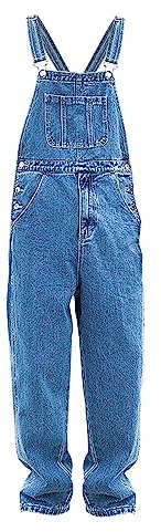 Generisch Salopette en jean pour homme - Coupe droite - Very - Grandes tailles - Jean stretch - Couleur unie - Jean de motard délavé - Pantalon de loisirs basique - Décontracté - Simple, bleu ciel