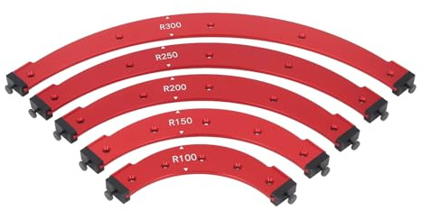 Ensemble de 5 gabarits de fraisage Klanata pour rayon R100, R150, R200, R250, R300, gabarits de rayon d'angle, gabarit de fraisage en alliage d'aluminium pour le travail du bois,